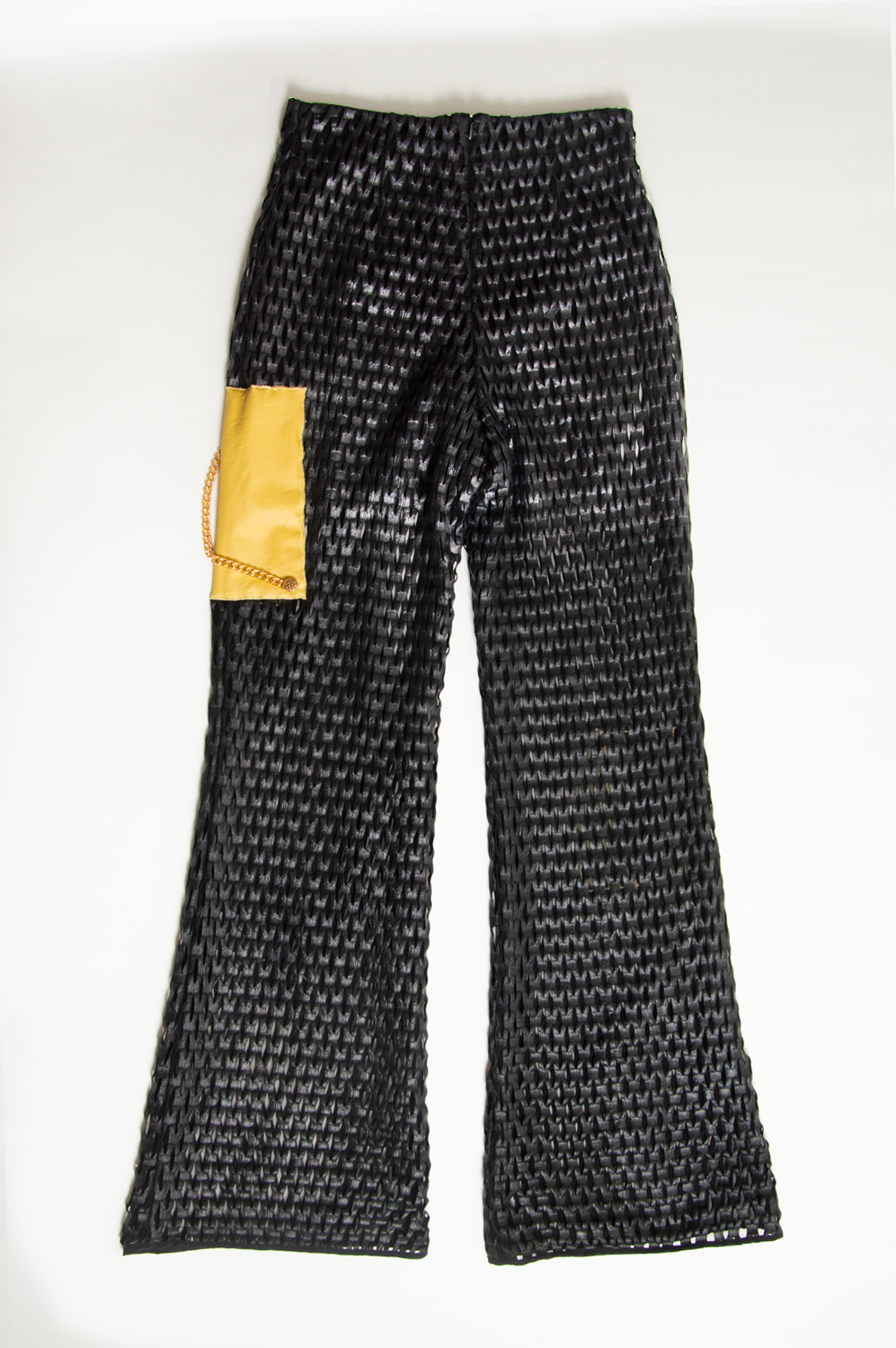 BLACK PALAZZO PANTS IN MESH