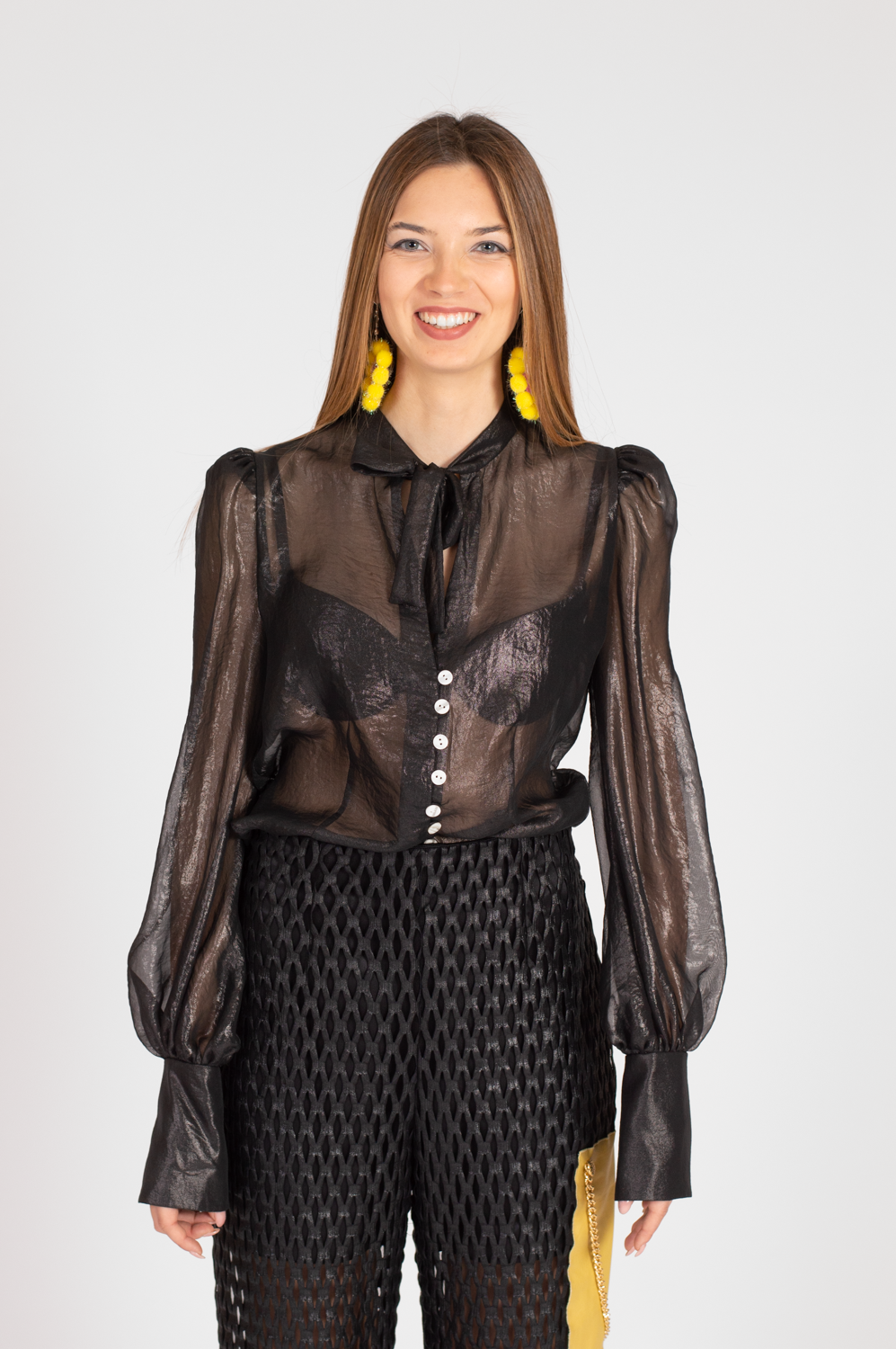 Camicia sale organza nera