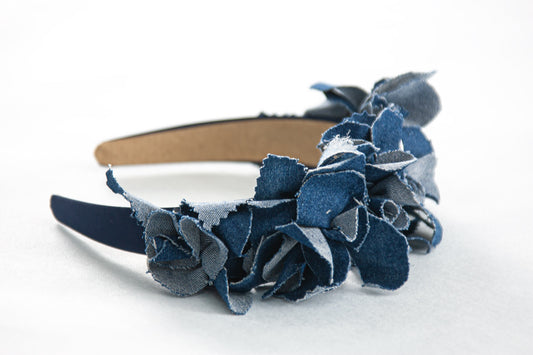 JEANS HAIR BAND WITH FLOWERS