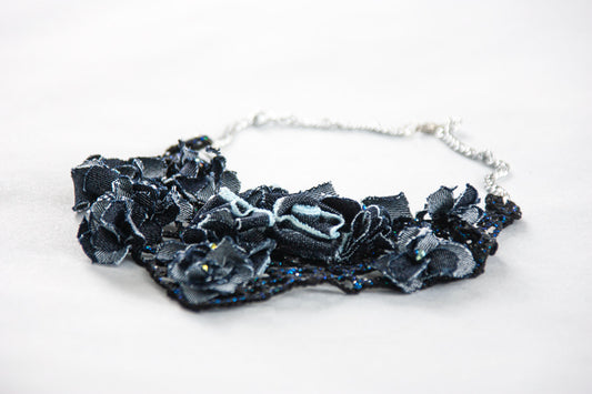 JEANS NECKLACE WITH LUREX NET